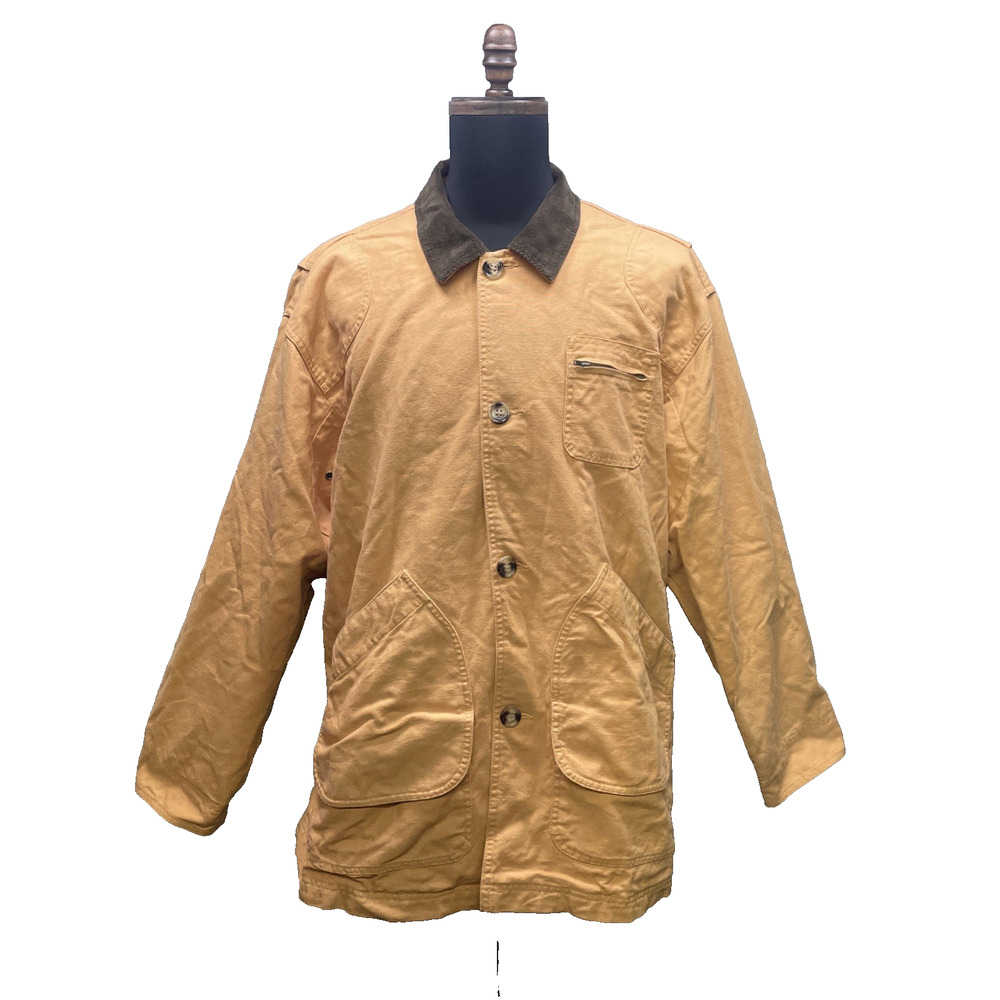 Lanesboro Outdoors Barn Coat Jacket Mens XXL Mustard Canvas Cotton Plaid Lined